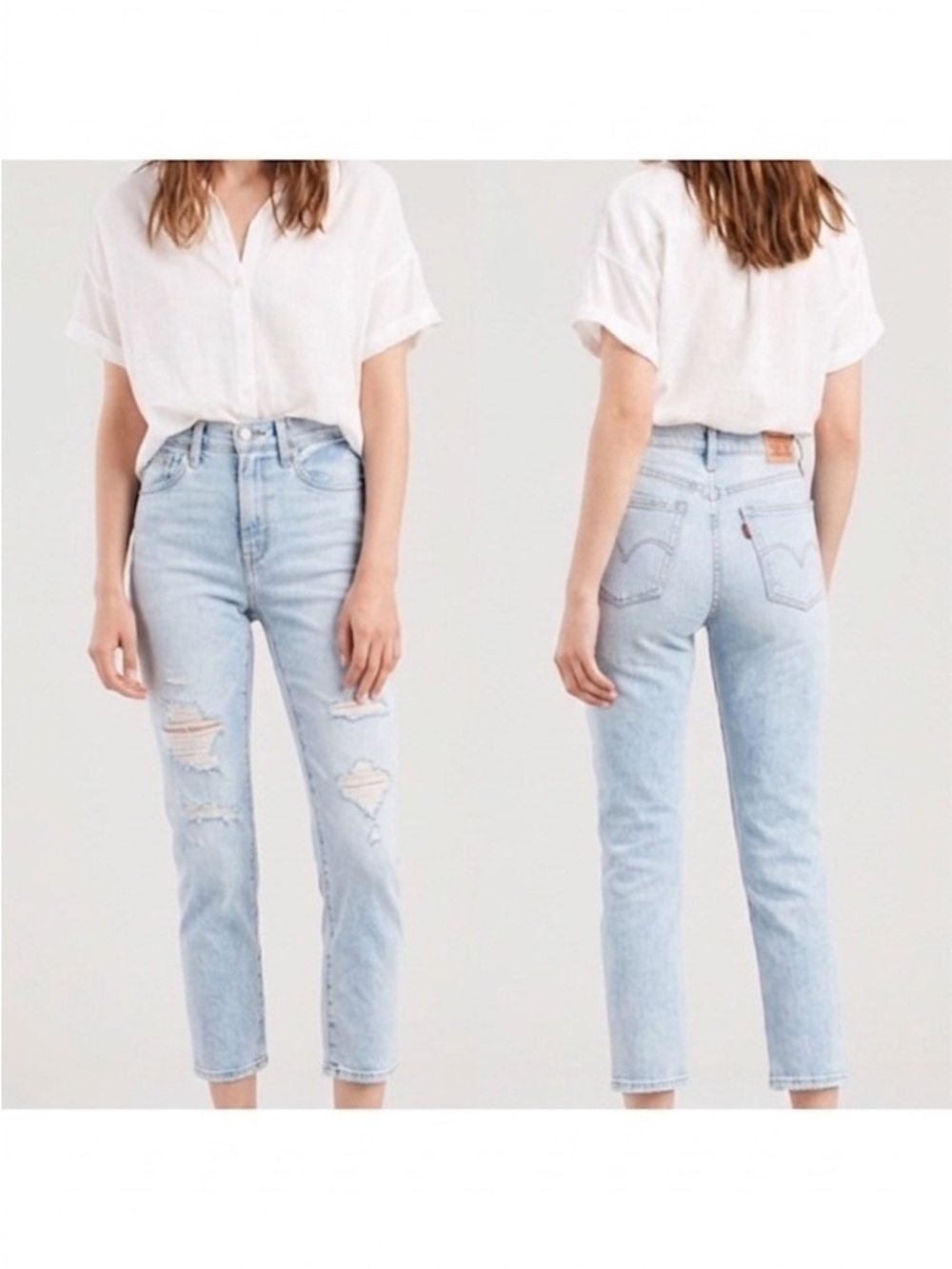 Levi’s 724 High Rise Straight Crop in light wash 27